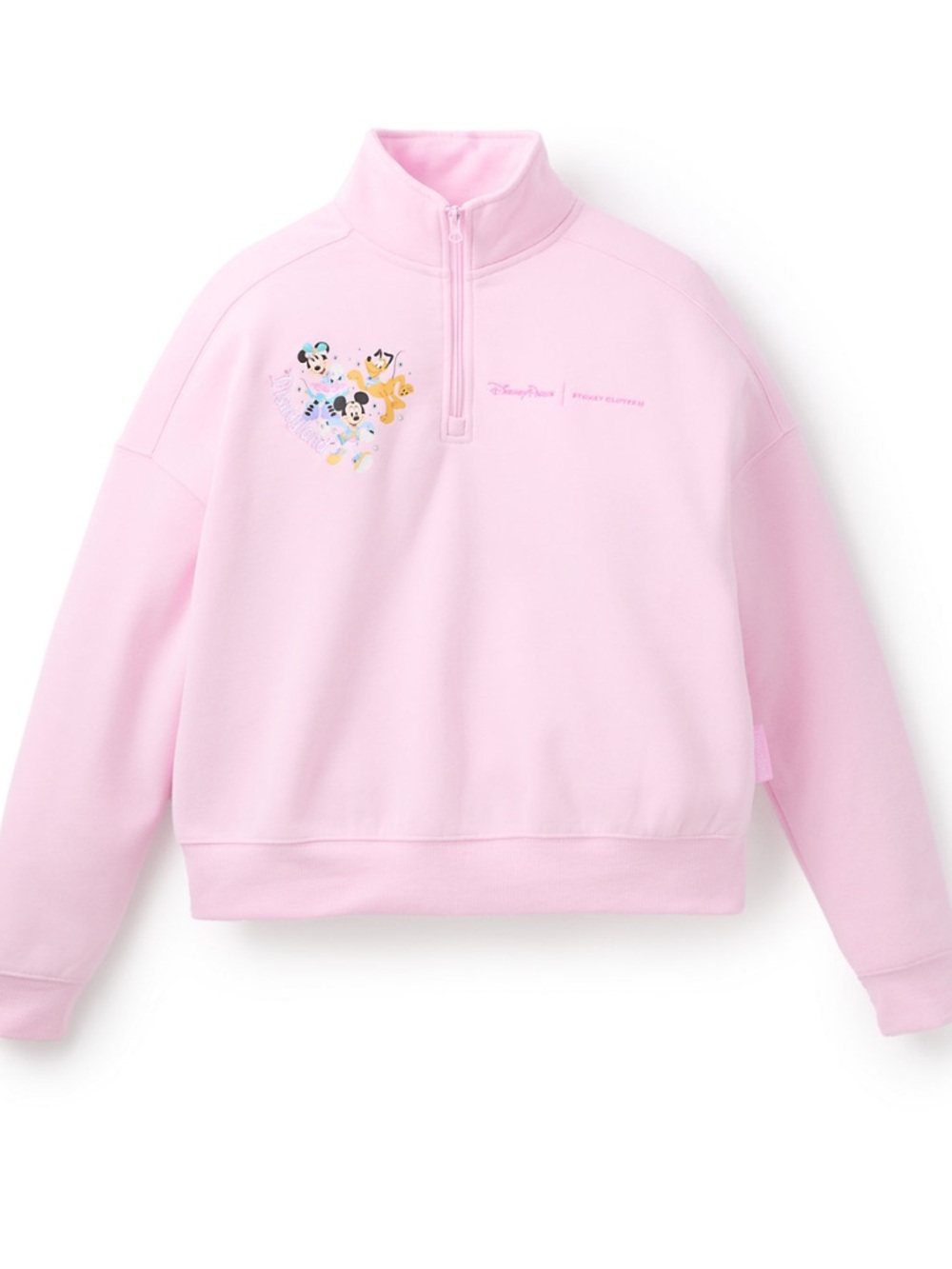 Disney Parks x SCL 1/4 Zip Pink Pullover Sweatshirt